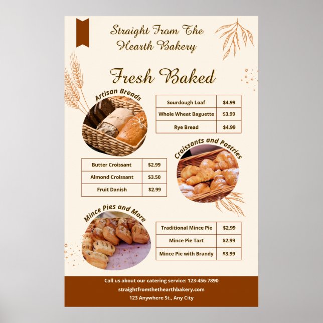 Customize Detailed Bakery Goods Entrance Promo Poster (Front)