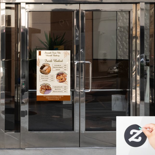 Customize Detailed Bakery Goods Entrance Promo Window Cling (Office Door)