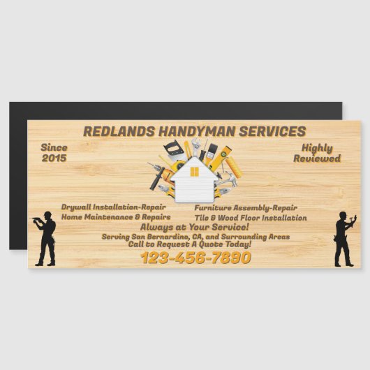 Customize Detailed Handyman Business Advert Magnet (Front/Back)