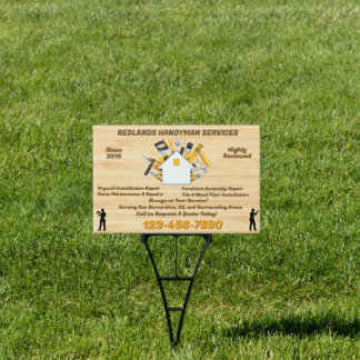 Customize Detailed Handyman Business Yard Sign