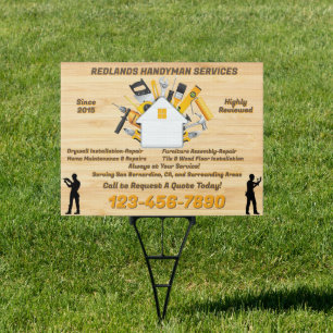 Customize Detailed Handyman Business Yard Sign