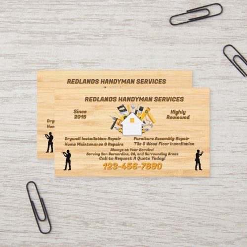 Customize Detailed Handyman Promo  Business Card