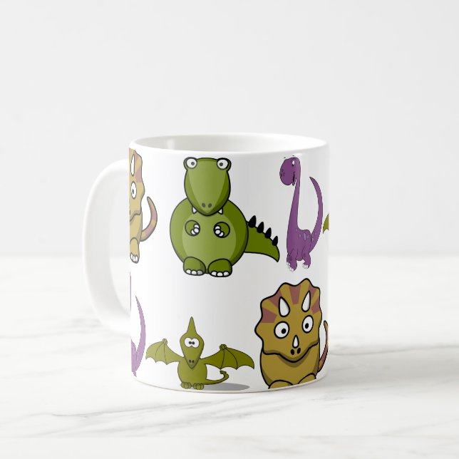 Customize Dinosaur Kids Coffee Mug (Front Left)