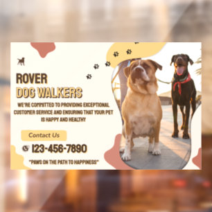 Customize Dog Walking Business Promo  Window Cling