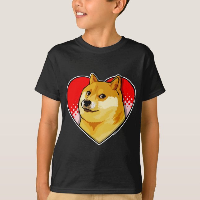 Customize Doge Meme Love Heart T-Shirt (Front)