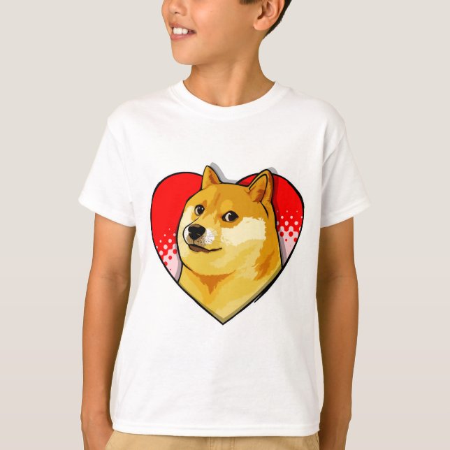 Customize Doge Meme Love Heart T-Shirt (Front)