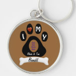 Customize Doggie Paw Print With Picture And Name Keychain at Zazzle