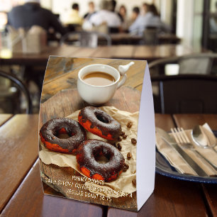 Customize Donut Coffee Shop Coffee Donut Promo Paper Table Tent