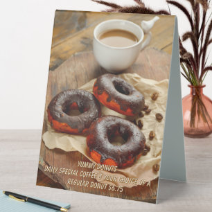 Customize Donut Coffee Shop Coffee Donut Promo Table Tent