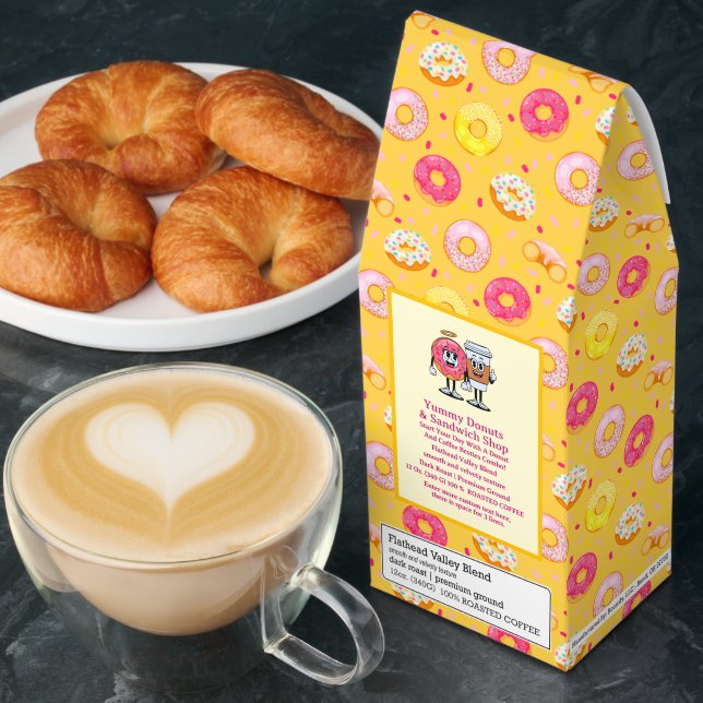 Customize Donut Shop Brand Promo Merch 2 Roasted Coffee (Breakfast)
