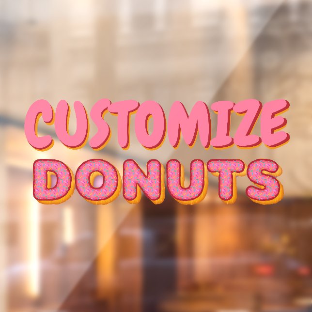 Customize Donut Shop Business Front Window Cling (Sheet 2)