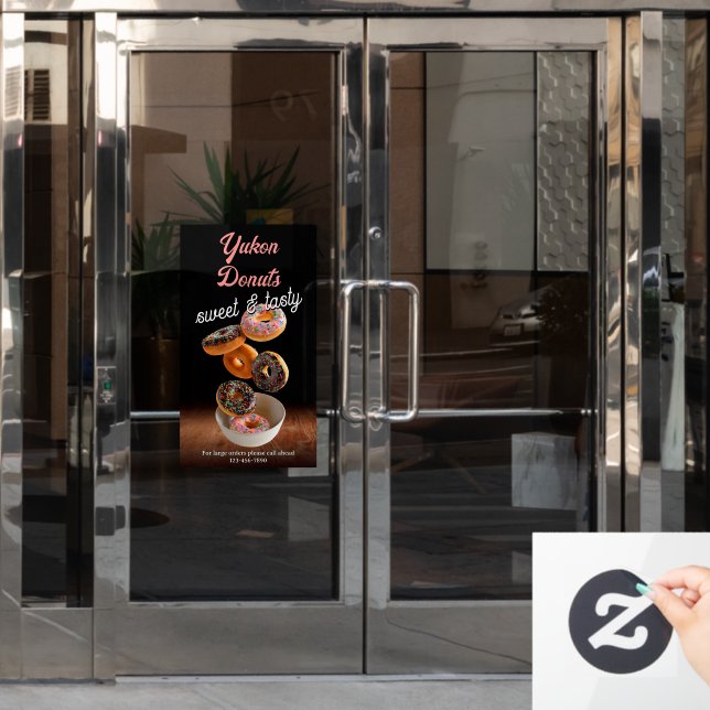 Customize Donut Shop Business Promotion Window Cling (Office Door)