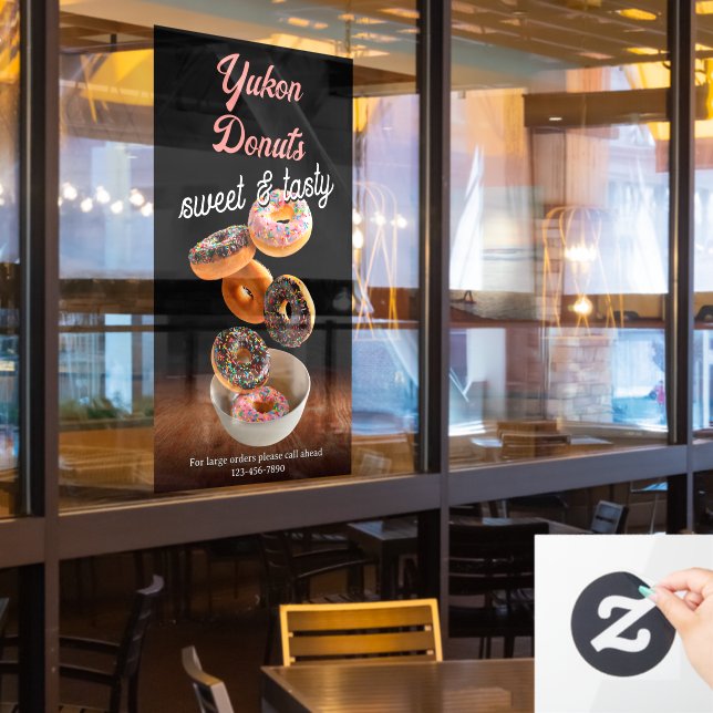Customize Donut Shop Business Promotion Window Cling (Restaurant Window)