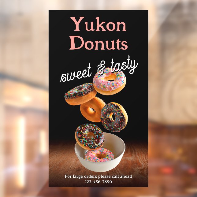 Customize Donut Shop Business Promotion Window Cling (Sheet 2)