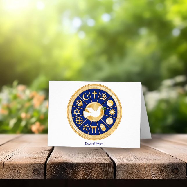 Customize Dove of Peace Greeting Card 4" x 5.6" (Customize Dove of Peace Greeting Card. Peace, Harmony, Diversity, Faith)