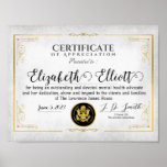 Customize Download Certificate Of Appreciation   Poster at Zazzle
