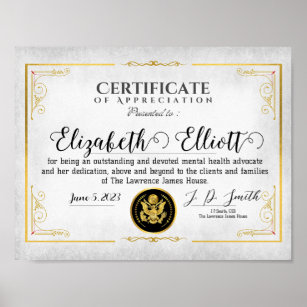 Customize Download Certificate of Appreciation   Poster