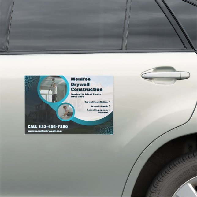 Customize Drywall Installation Contractor Business Car Magnet (In Situ)