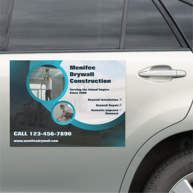 Customize Drywall Installation Contractor Business Car Magnet (In Situ)