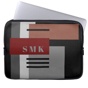 Customize Earth-Tone Geometric Laptop Sleeve