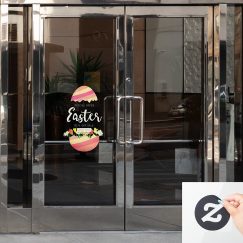 Customize Easter Sale Egg  Shop Percent Off Door Window Cling
