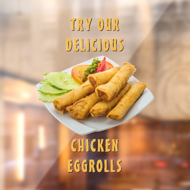 Customize Eggrolls Chinese Restaurant Food  Window Cling (Sheet 2)