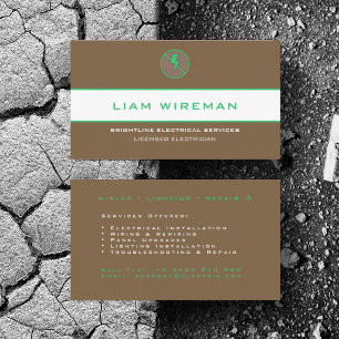 Customize Electrician Powers Wires Repair Service Business Card