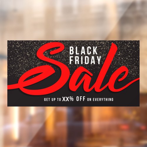Customize Elegant Black Friday Sale Percentage Off Window Cling