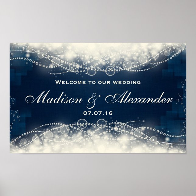 Customize Elegant Lace and Pearls Wedding Poster (Front)