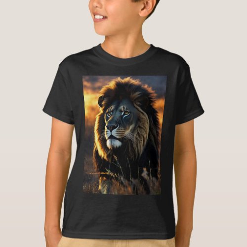 Customize Elegant Modern Art Lion Head T_Shirt
