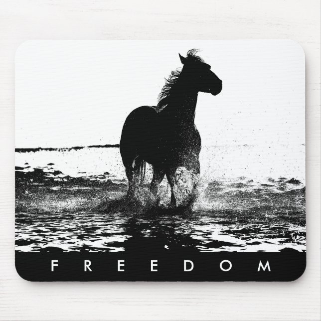 Customize Elegant Modern Pop Art Running Horse Mouse Pad (Front)