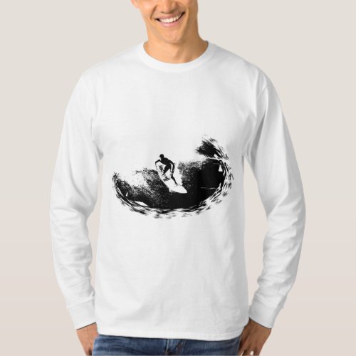 Customize Elegant Modern Surfer Trendy Template T_Shirt