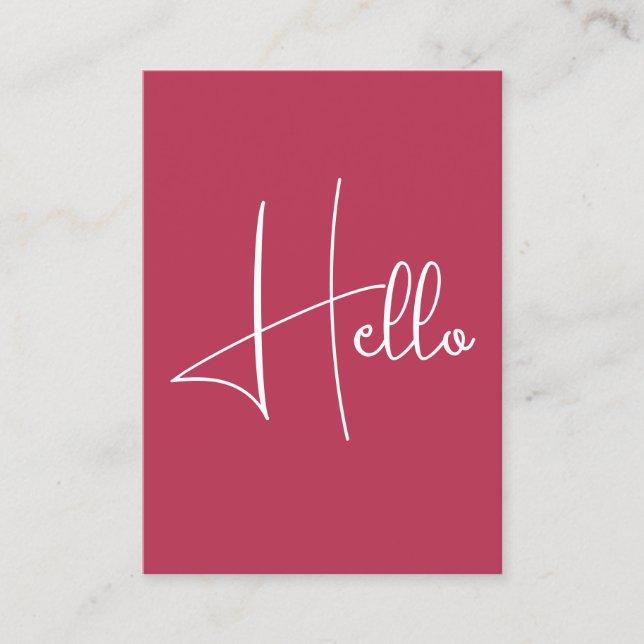 Customize Elegant Modern Vertical Template Hello Business Card (Front)