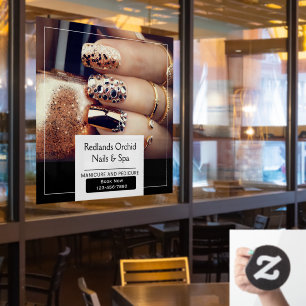 Customize Elegant Nail Salon Promotional Window Cling