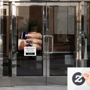 Customize Elegant Nail Salon Promotional Window Cling