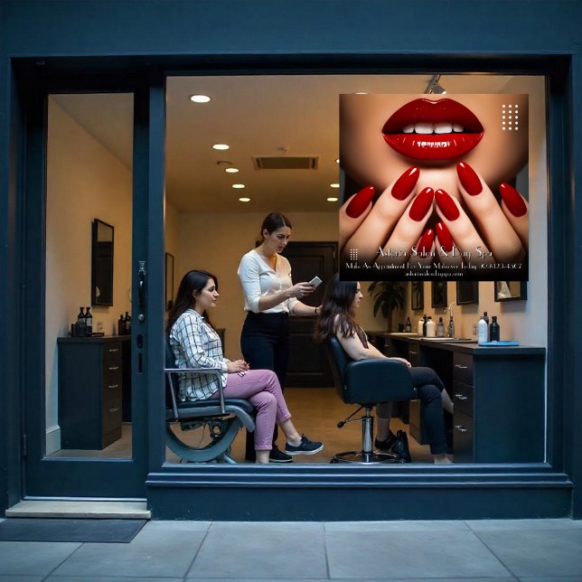 Customize Elegant Nails Day Spa Makeup Salon Window Cling (Creator Uploaded)