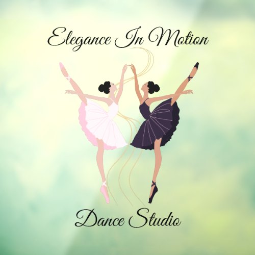 Customize Elegant Pair of Dancing Ballerinas Studi Window Cling