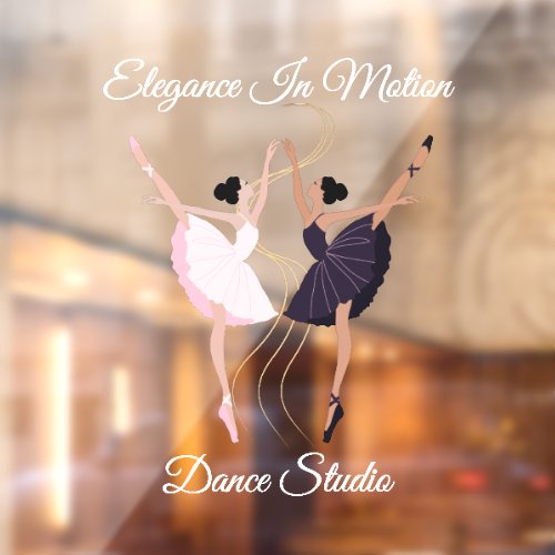 Customize Elegant Pair of Dancing Ballerinas Studi Window Cling