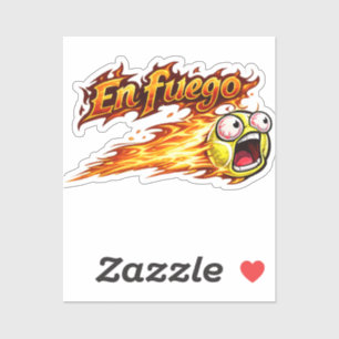 Customize "En fuego" Tennis Ball on fire. Sticker