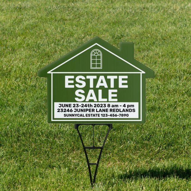 Customize Estate Sale Broker Business Yard Sign (Insitu)