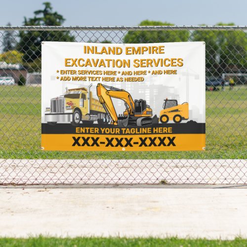 Customize Excavation General Contractor Constructi Banner