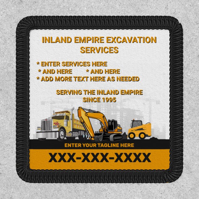 Customize Excavation General Contractor Constructi Patch (Front)