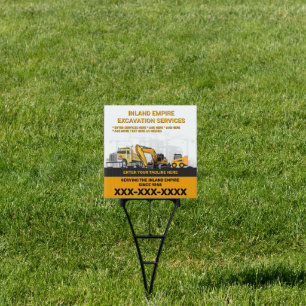 Customize Excavation General Contractor Constructi Sign