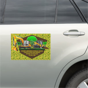Customize Excavation Landscaping Services Contract Car Magnet