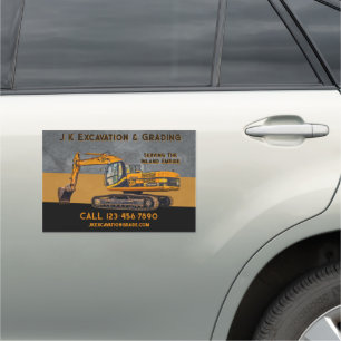 Customize Excavator Contractor Business Truck Car Magnet