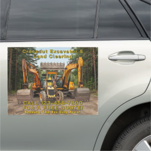 Customize Excavator Site Preparation Promo Truck Car Magnet