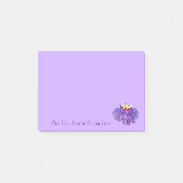Customize Exotic Purple Passion Flower Notepad (Front)