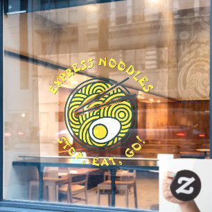 Customize Express Ramen Noodles Restaurant Large Window Cling