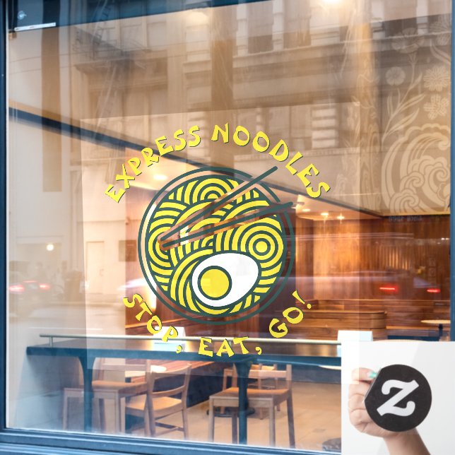 Customize Express Ramen Noodles Restaurant Large Window Cling (Cafe Window)