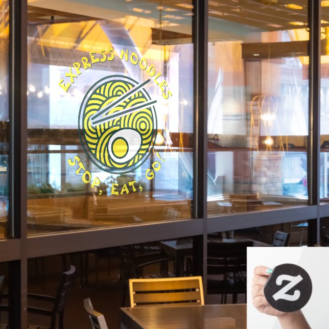 Customize Express Ramen Noodles Restaurant Small Window Cling (Restaurant Window)